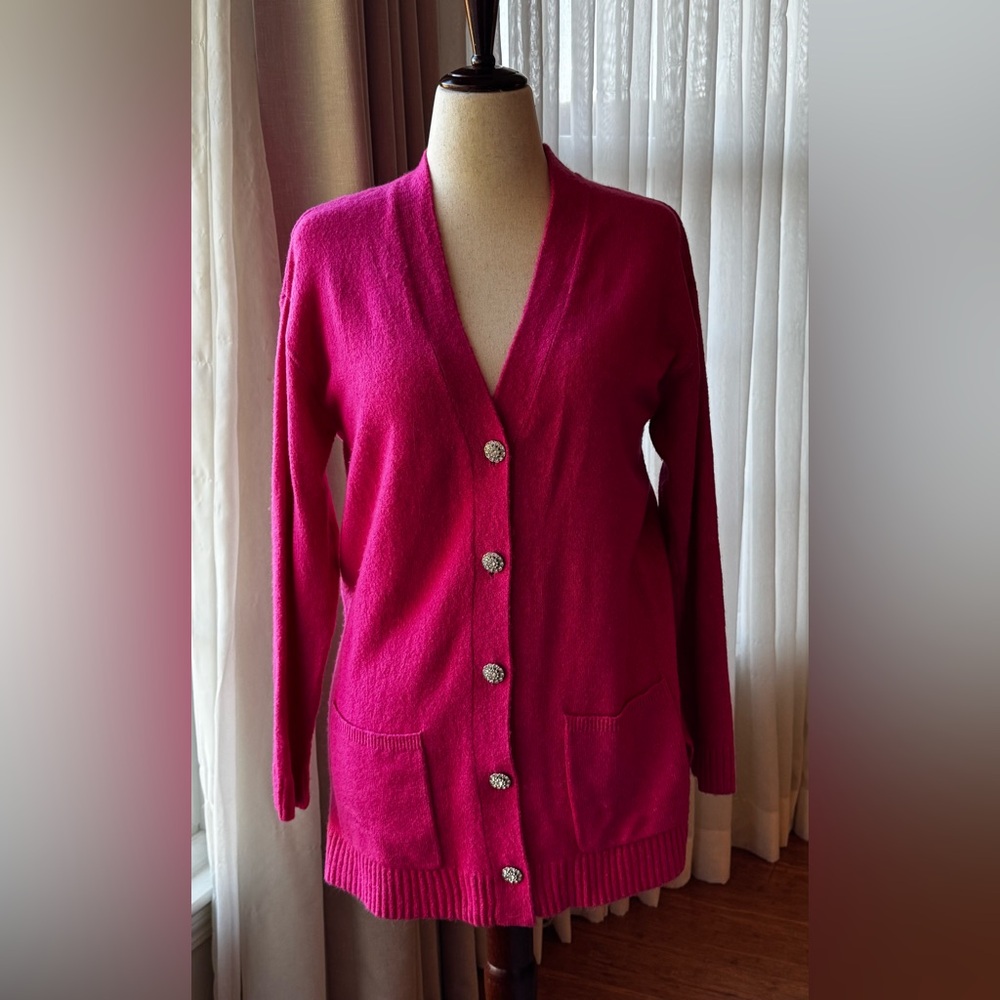Talbots Pink Button-Up Sweater